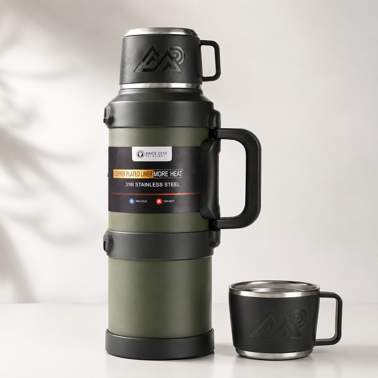 Thermos camping grande capacité inox isotherme Passion Randonnée, vue produit.