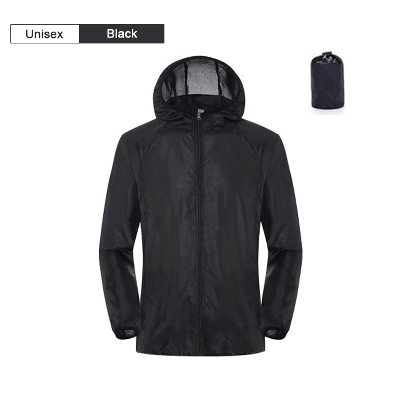 Vue produit de la veste coupe-vent aventure Passion Randonnee, finitions et zip.