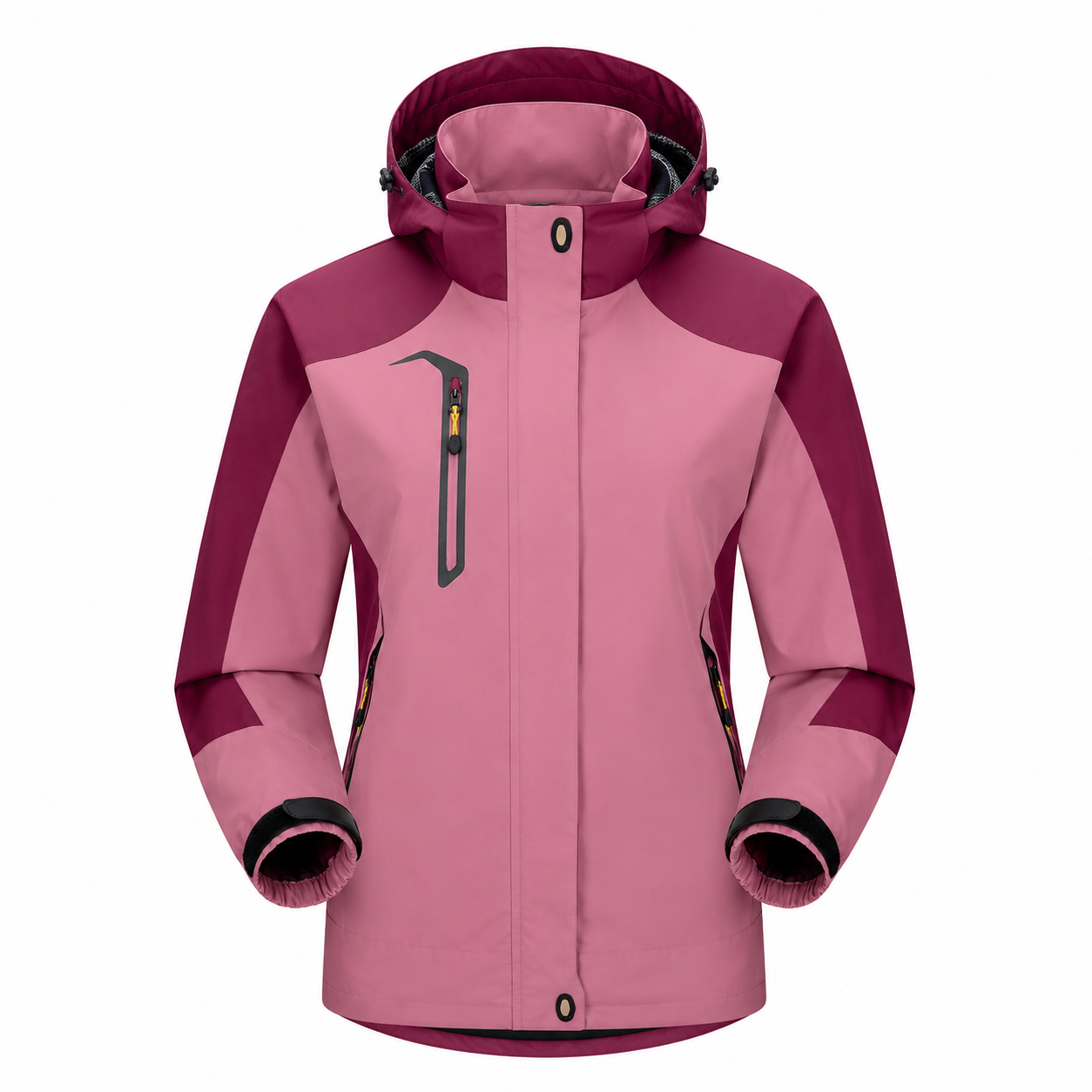 Detail de la fermeture eclair de la veste aventure femme Passion Randonnee.