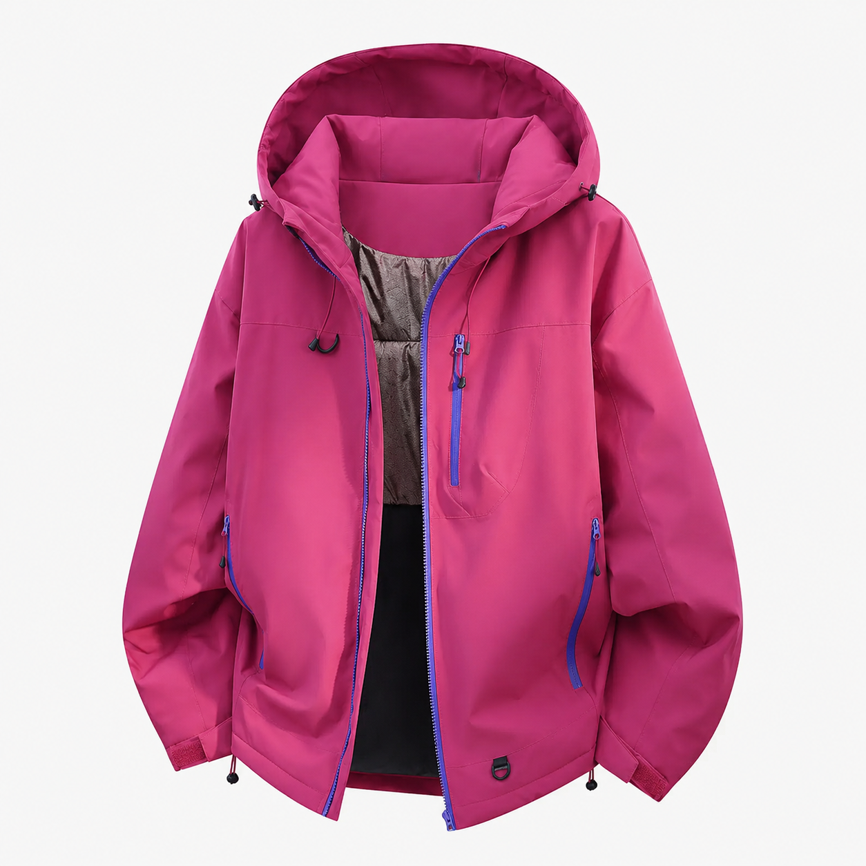 Detail de la capuche de la veste femme chaude impermeable Passion Randonnee.