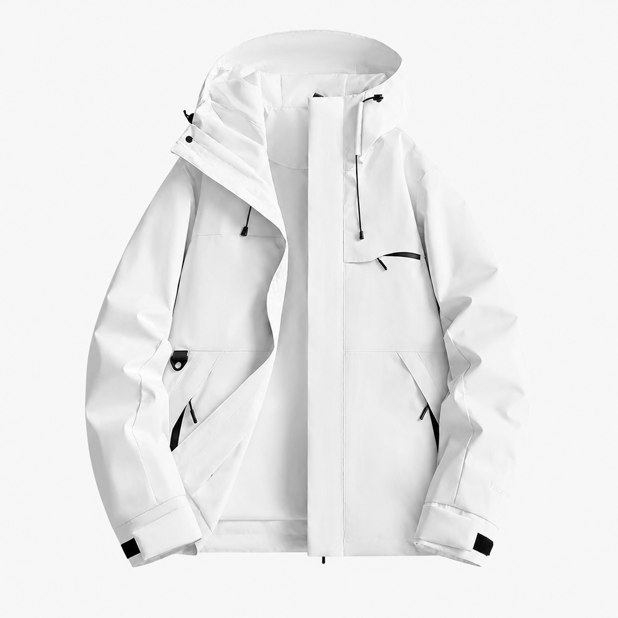 Detail de la fermeture et des coutures etanches de la veste femme impermeable Passion Randonnee.