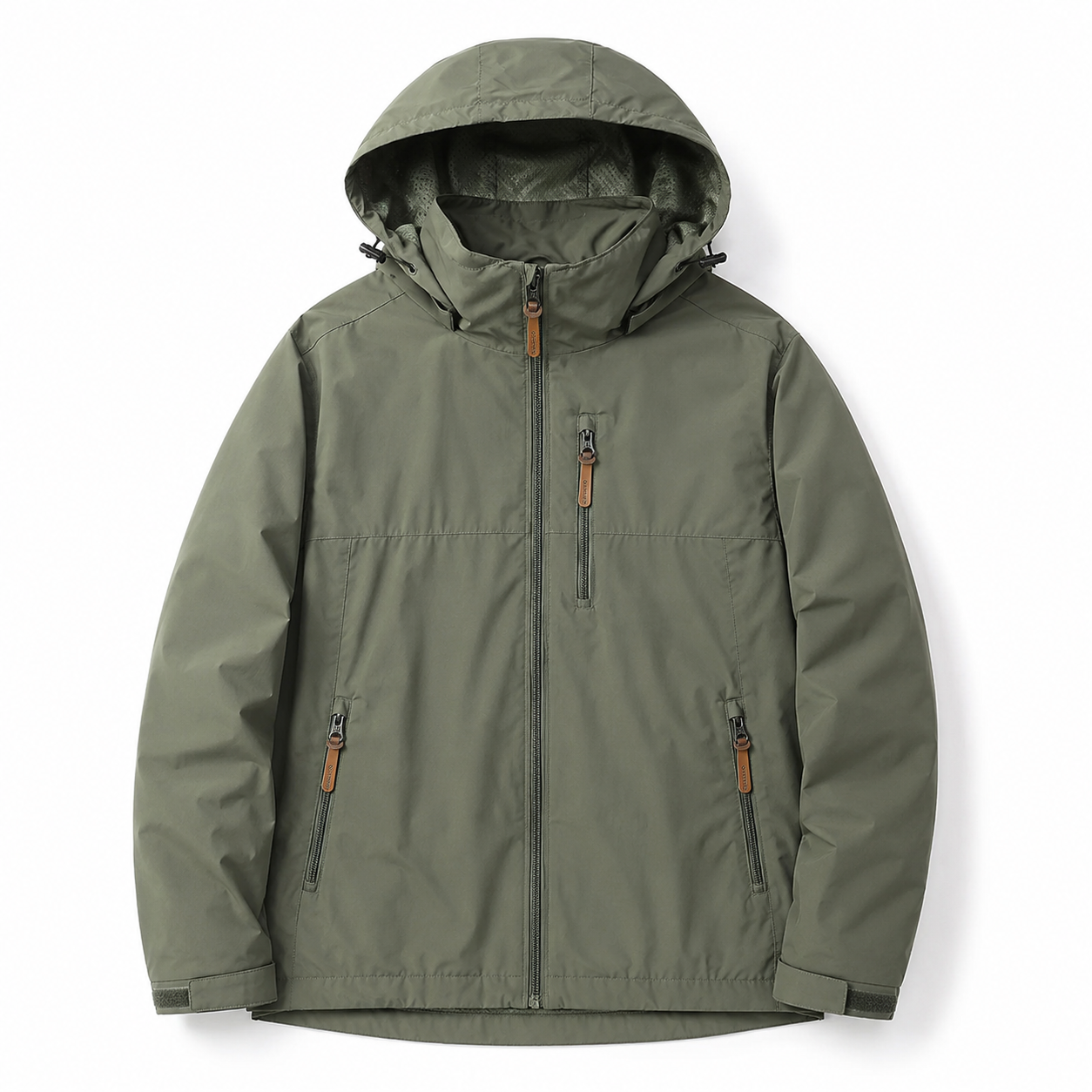 Profil de la veste homme coupe-vent Passion Randonnee, coupe ajustee et legere pour l'outdoor.
