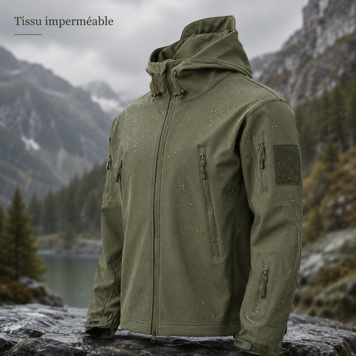 Detail du tissu renforce de la veste randonnee homme outdoor robuste Passion Randonnee.