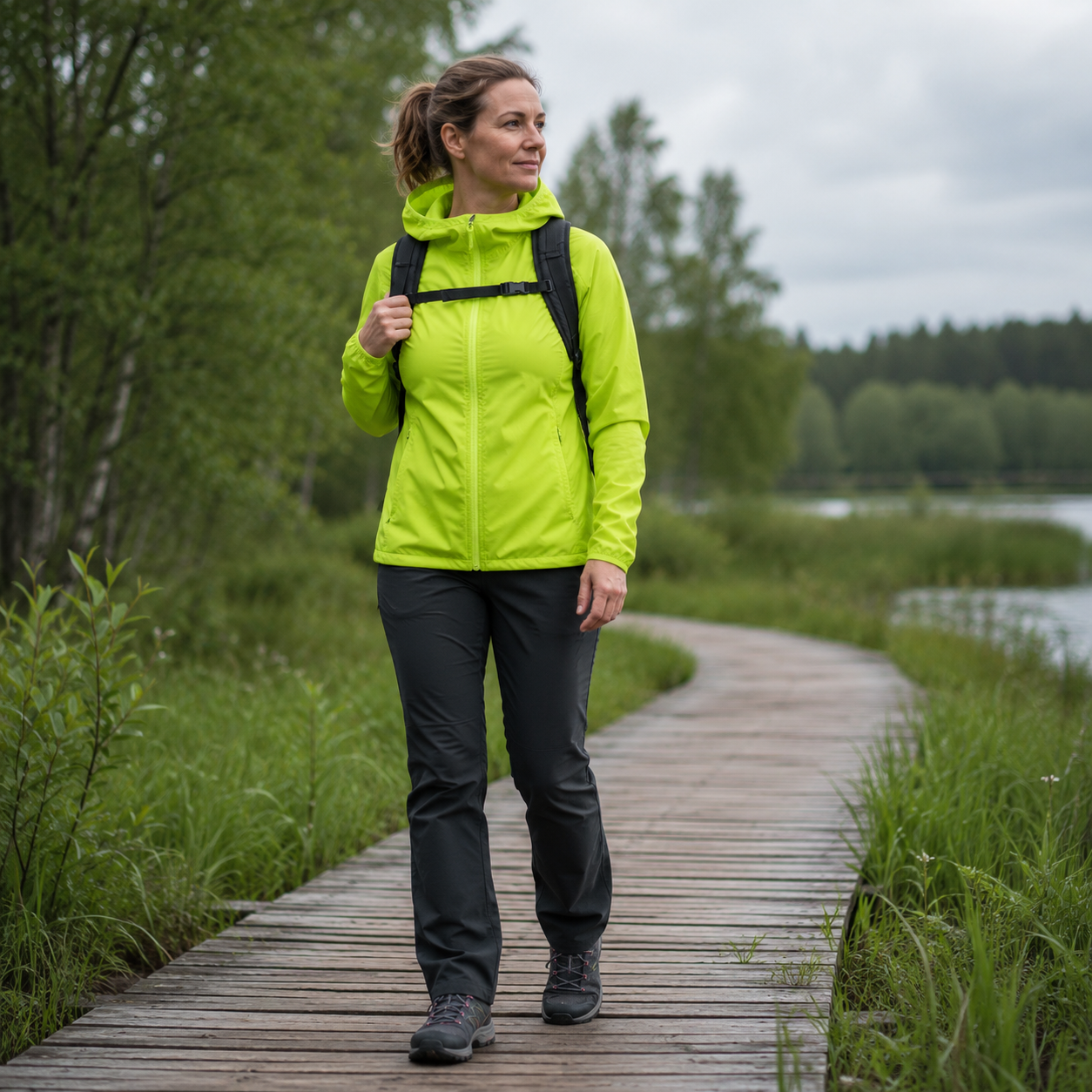 Profil de la veste legere outdoor unisex Passion Randonnee, ideale pour randonnee et voyage.