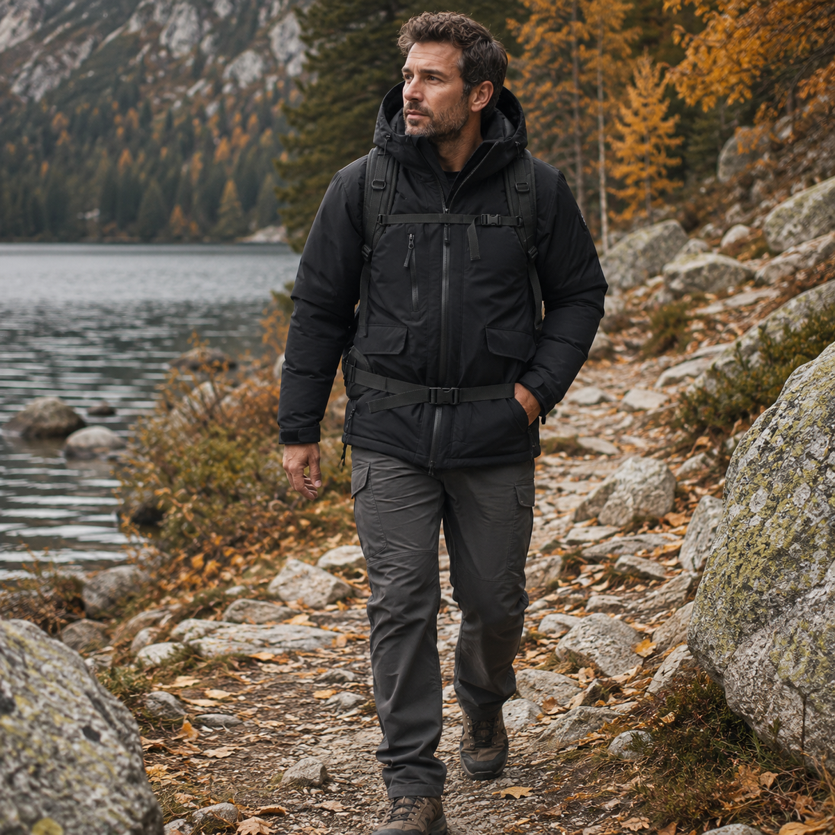 Veste de randonnee unisex chaude pour l'hiver Passion Randonnee, vue de face.