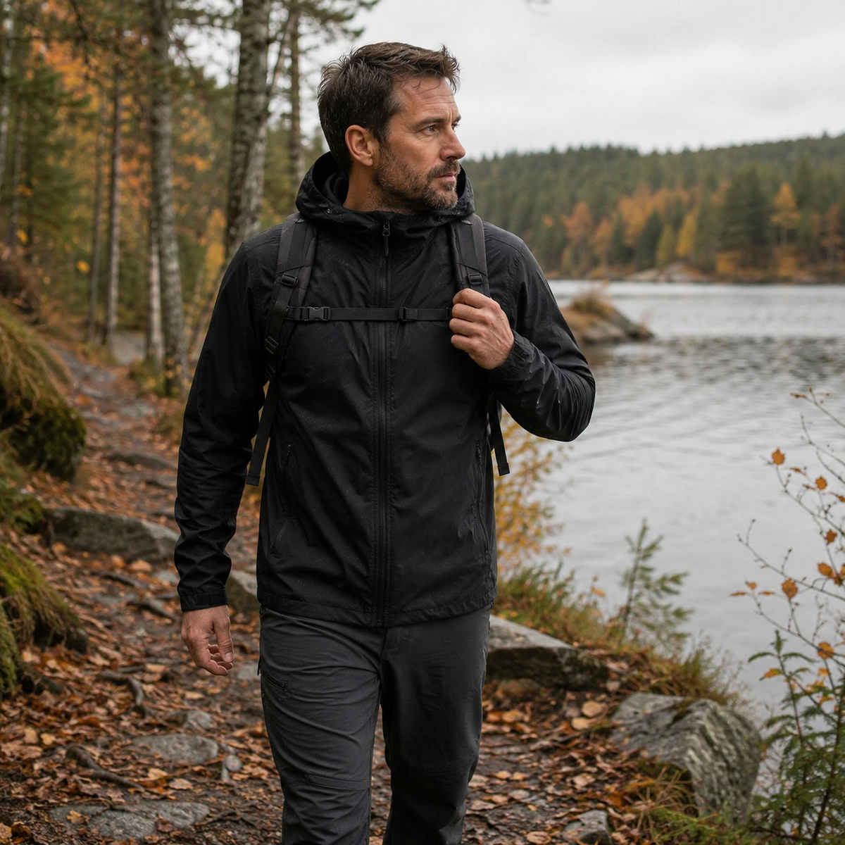 Veste de randonnee legere unisex Passion Randonnee, vue de face, coupe decontractee.