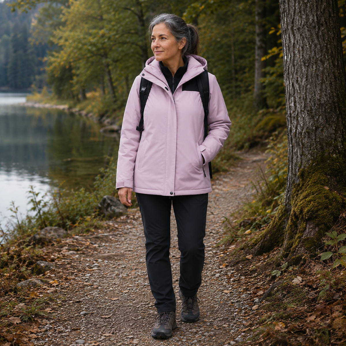 Vue de dos de la veste unisex outdoor montagne Passion Randonnee, tissu resistant aux intemperies.