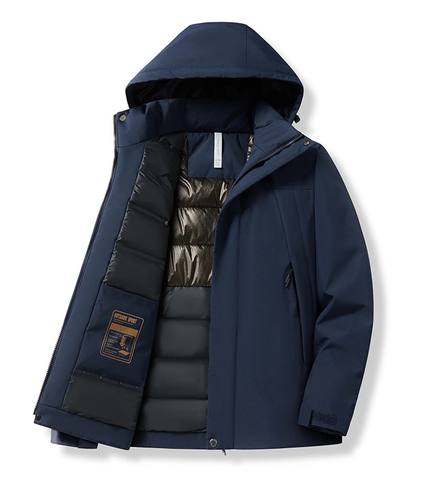 Veste randonnee unisex chaude montagne Passion Randonnee, vue produit fond neutre.