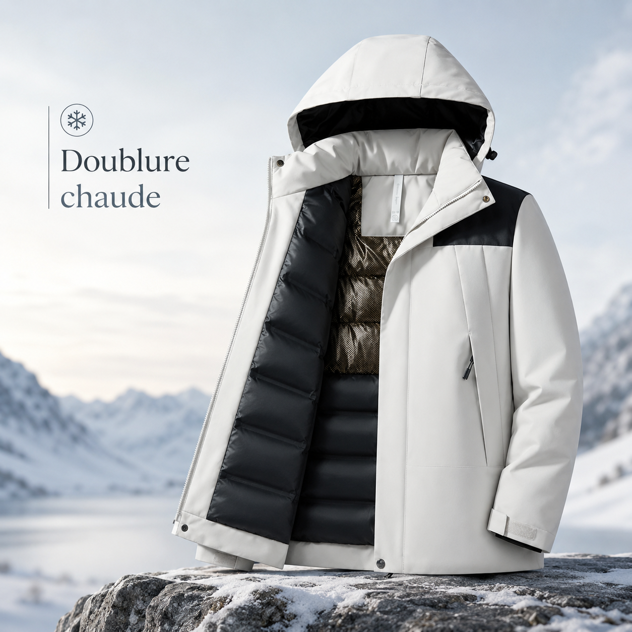 Veste trekking unisex Passion Randonnee portee en altitude sur un sentier de montagne.