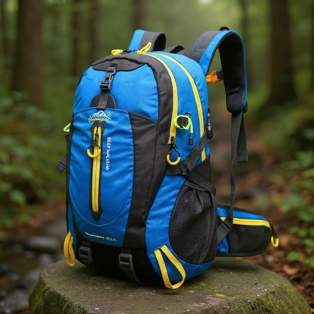 Sac à dos bleu grande capacité idéal pour randonnée et trekking Passion Randonnée.