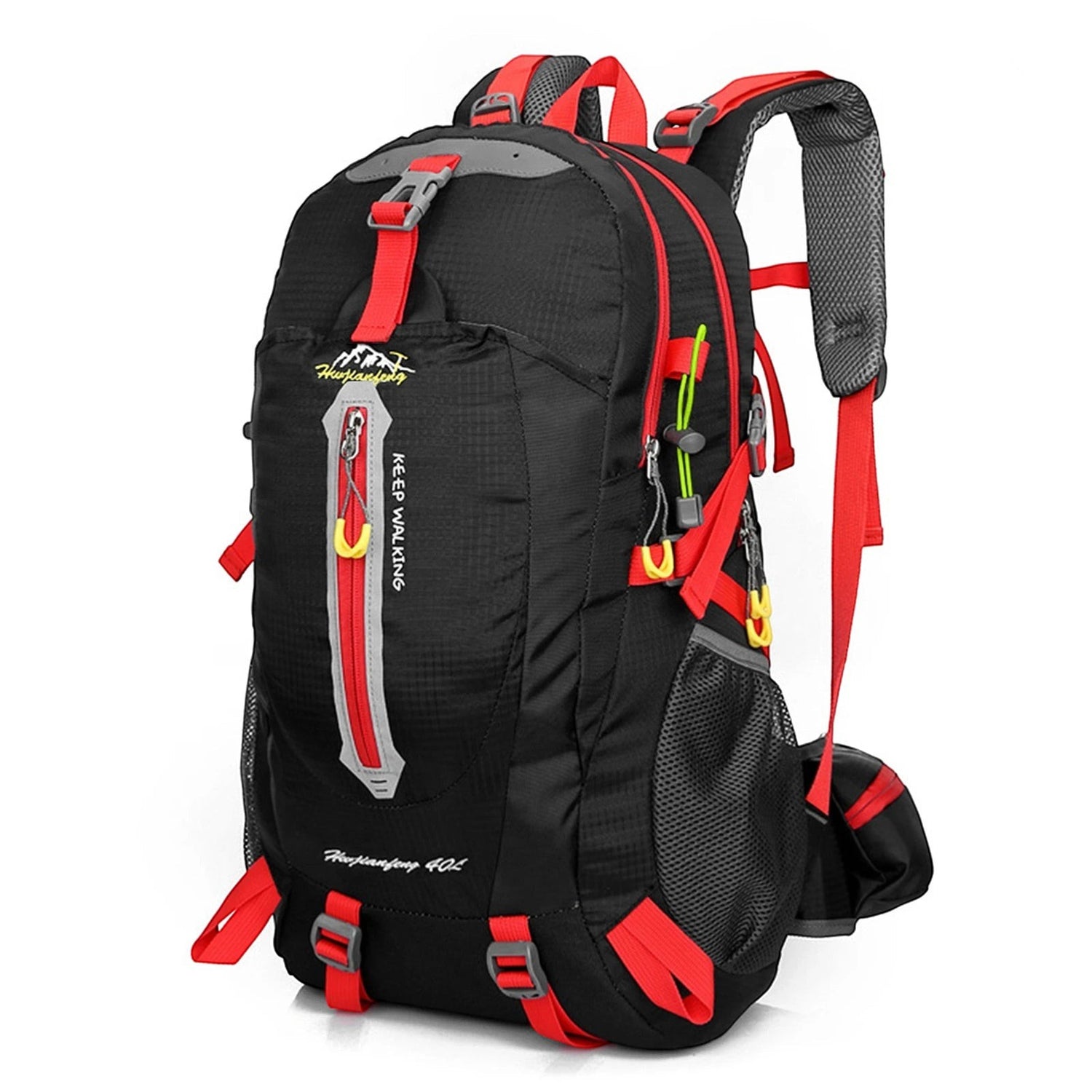 Sac à dos noir et rouge robuste pour randonnée intensive Passion Randonnée.