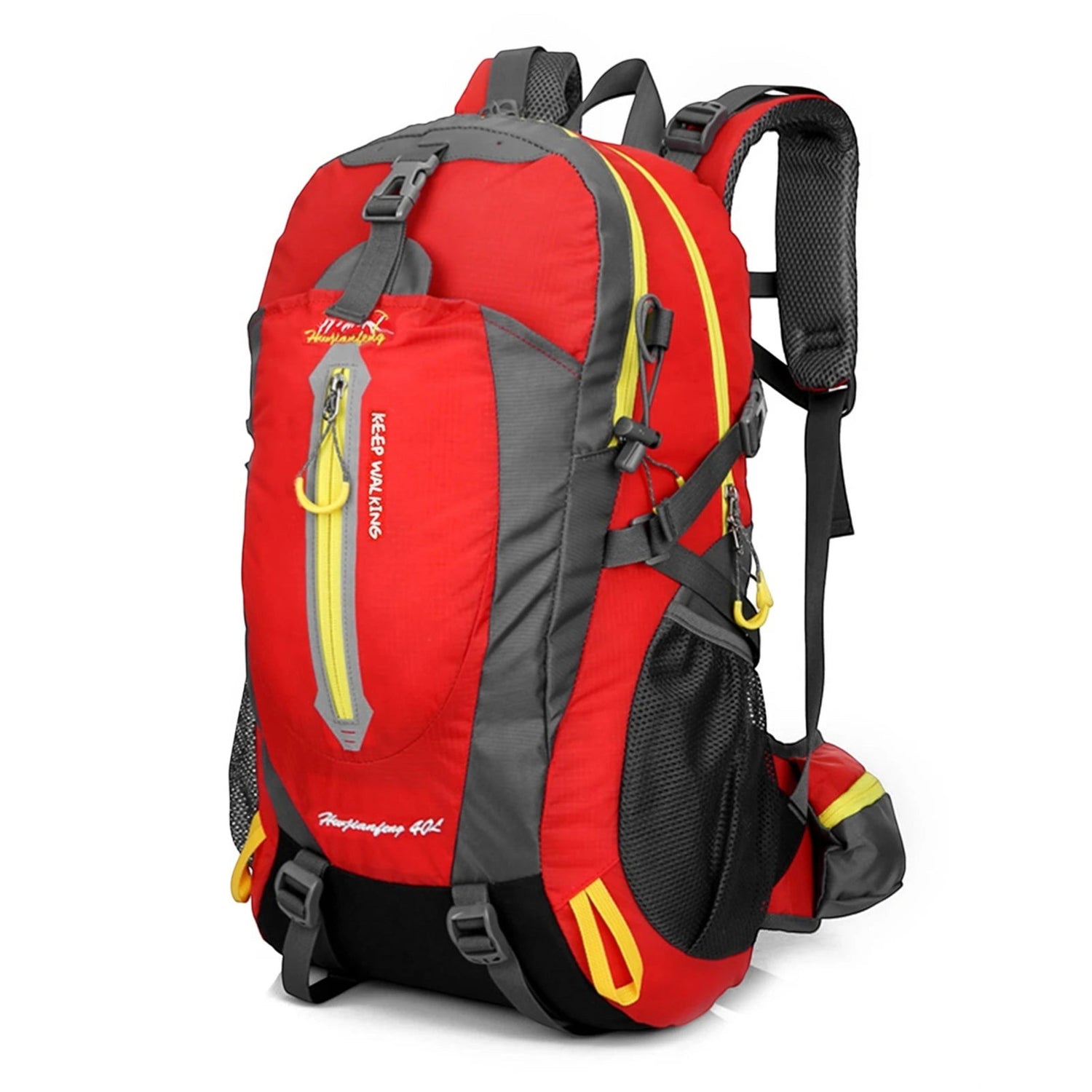 Sac à dos rouge grande capacité idéal pour trekking et randonnée Passion Randonnée.