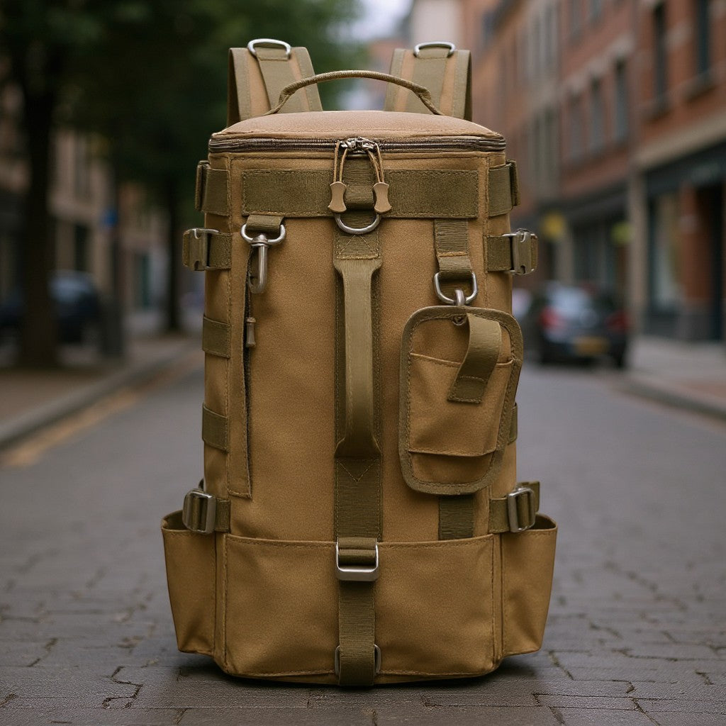 Sac à dos beige style urbain polyvalent pour randonnée et quotidien Passion Randonnée.