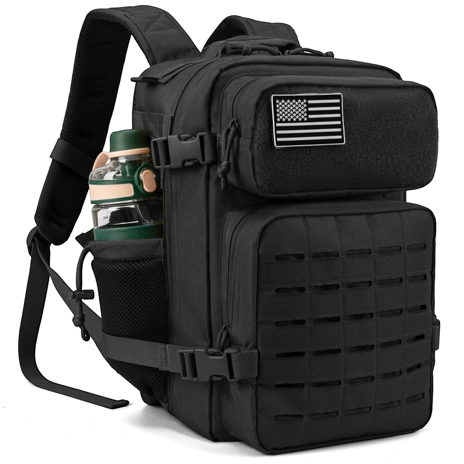 Sac a dos tactique noir polyvalent 25L Passion Randonnee, adapte sorties et voyages outdoor.